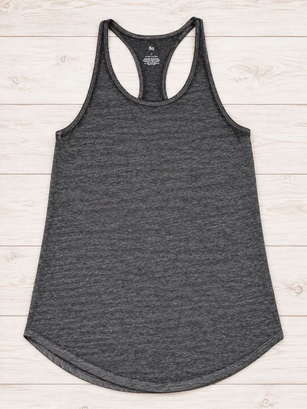 SO Tank Top Medium M Charcoal Gray Heather Racerback Scoop Neck Casual Layering